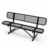 Flash Furniture Sigrid 6' Outdoor Bench w/Backrest, Metal Mesh Seat and Backrest and Steel Frame in Black w/Anchors SLF-AG4HUT2-H48L-BK-GG